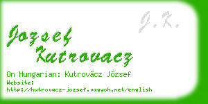 jozsef kutrovacz business card