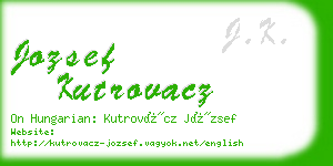 jozsef kutrovacz business card